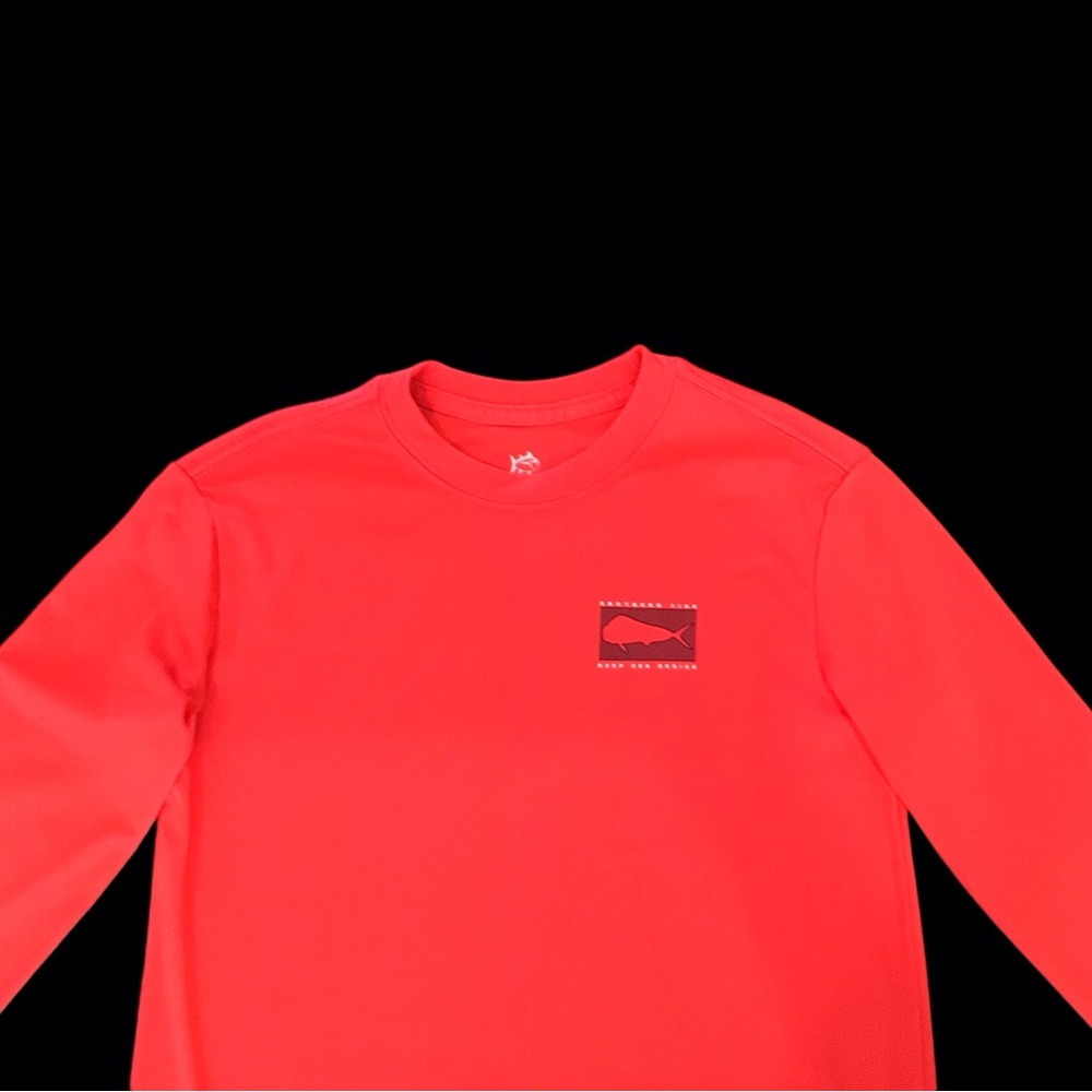 Southern Tide orange performance long sleeve top, boys size Small (6/7)